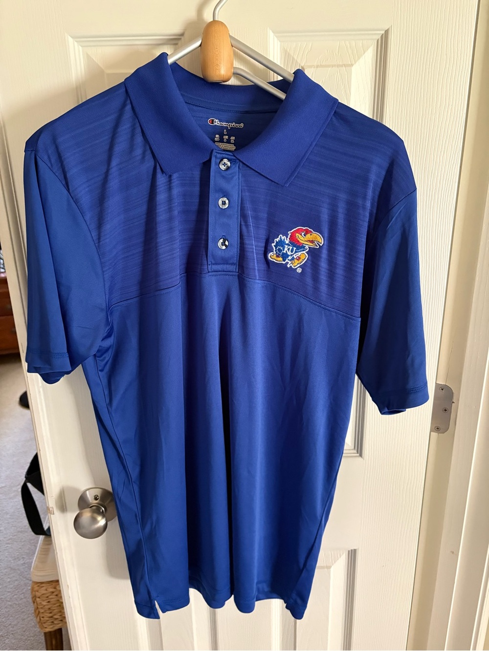 Champion Royal Blue Kansas Jayhawks Polo Shirt